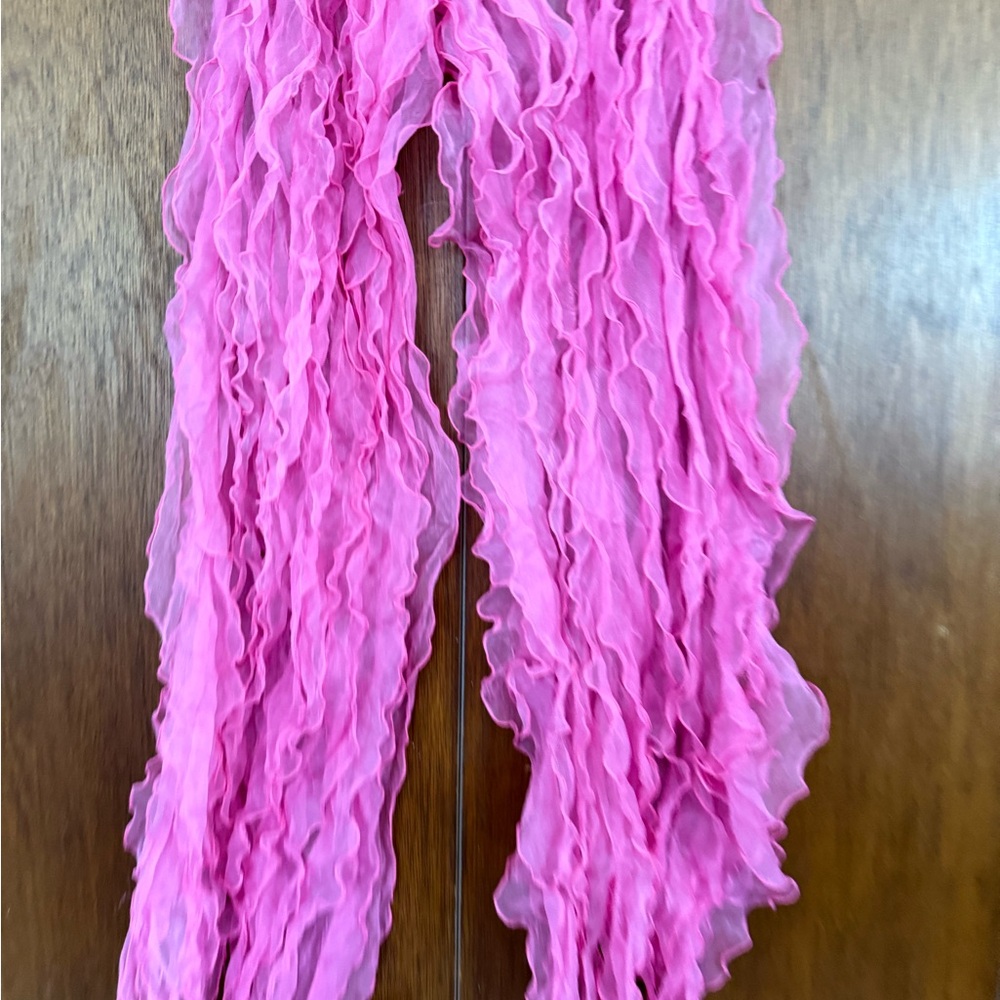 Pink Ruffled Scarf